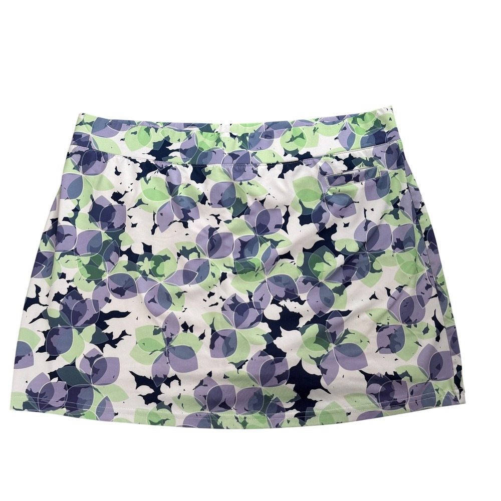 Pebble Beach Dry-Luxe Performance Floral Golf Skort Green‎ Purple Womens XL Golf